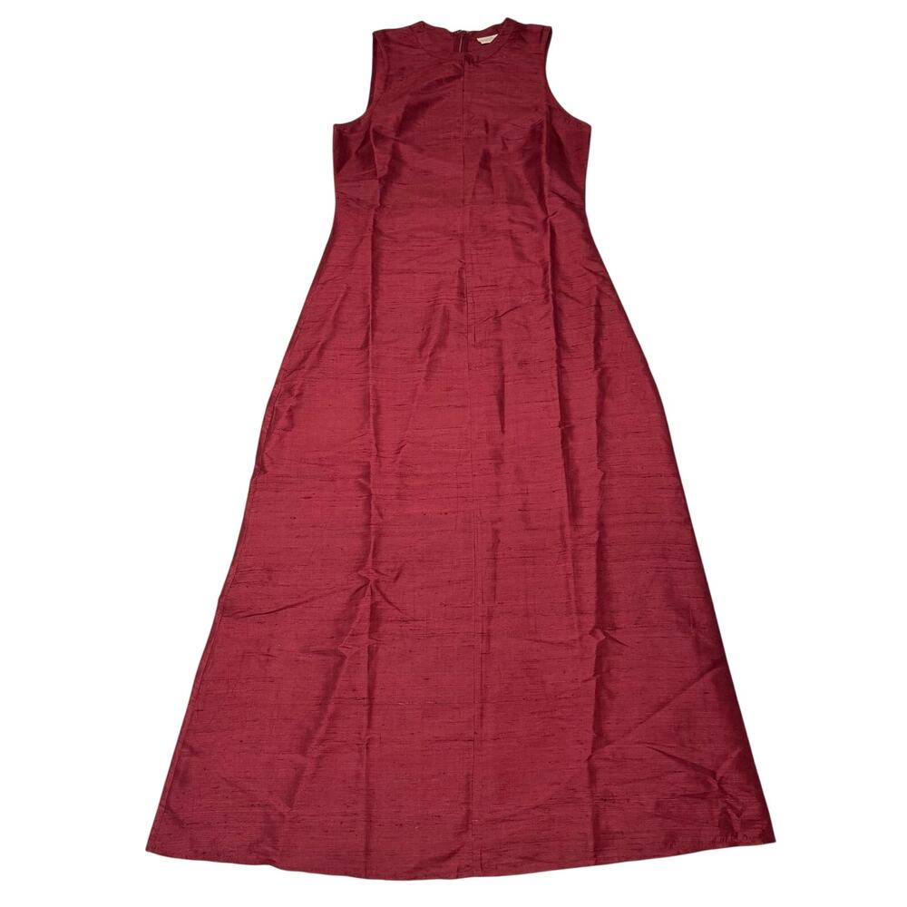 Julia Armory Dress Jane 100% Dupioni Silk Sleeveless Column Maxi size Small - Picture 9 of 10